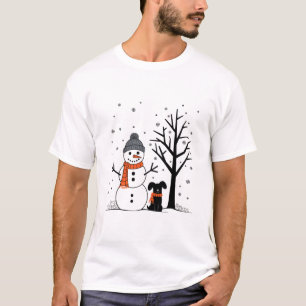 T-shirt Noël Snowman Xmas Chien hiver