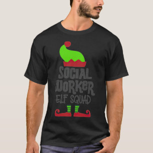 T-shirt Noël Social Travailleur elfe retour à l'école armé