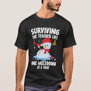 T-shirt Noël Survie Enseignant Vie Drôle Enseignement