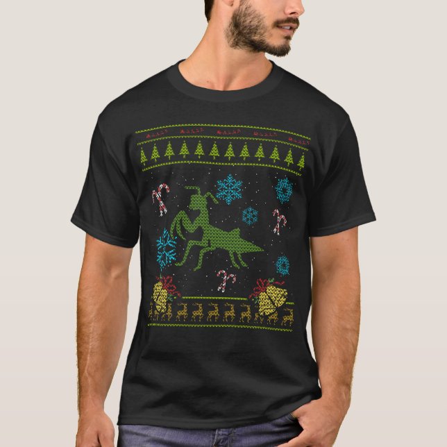 T-shirt Noël unique de chandail de Noël de mante de prière (Devant)
