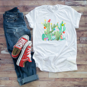T-shirt Noël Vacances Désert Cactus Cactus Sud-ouest