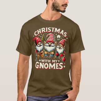 T-shirt Noël vacances gnomes parfait fête de famille te