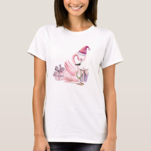 T-shirt Noël Vacances Tropical Flamant rose Plutôt