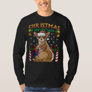 T-shirt Noël Vaut Mieux Avec Un Chihuahua Cute Père Noël C