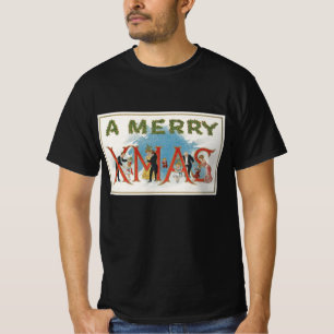 T-shirt Noël victorien vintage, une fête de Noël joyeuse