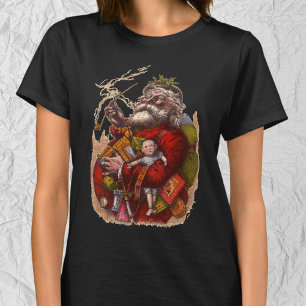 T-shirt Noël vintage, jouets en pipe de Père Noël victorie