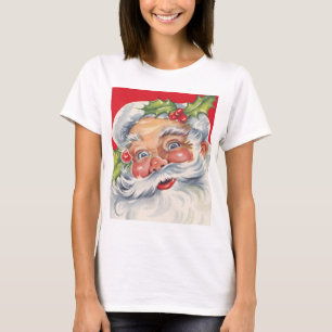 T-shirt Noël vintage, joyeux Père Noël avec son chapeau