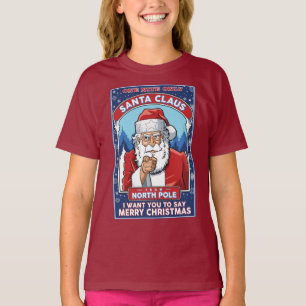T-shirt Noël Vintage Père Noël dit Joyeux Noël