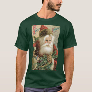 T-shirt Noël vintage, Père Noël victorien avec pin