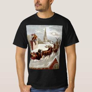 T-shirt Noël vintage, Saint Nicolas sur le toit