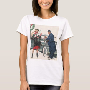 T-shirt Noël Vintage, Shopping Présente Policeman