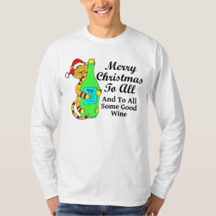 T-shirt Noël Winey de chat "… et à du tout bon vin "