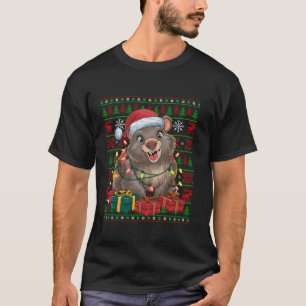 T-shirt Noël Wombat Xmas éclat mauvais Père Noël Hat Womba