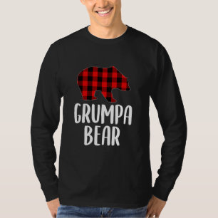 T-shirt Noëls Grumpa Ours Chemise Grand-Papa Ours Plaid