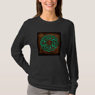 T-shirt Noeud celtique vert mystique sur le cuir