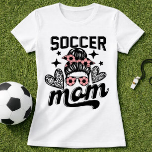T-shirt Nœud Coquette Maman de Foot Rose