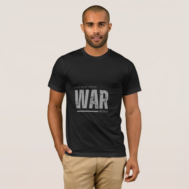 T-shirt noir à demi-manches avec motif (Devant entier)