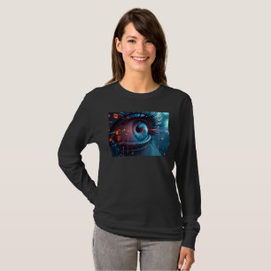 T-shirt noir à manches longues pour femmes Quantum