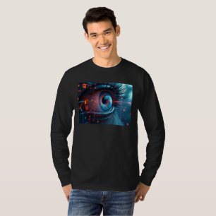 T-shirt noir à manches longues Quantum Eye pour ho