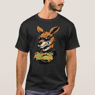 T-shirt noir à motif de kangourou cool et rapide