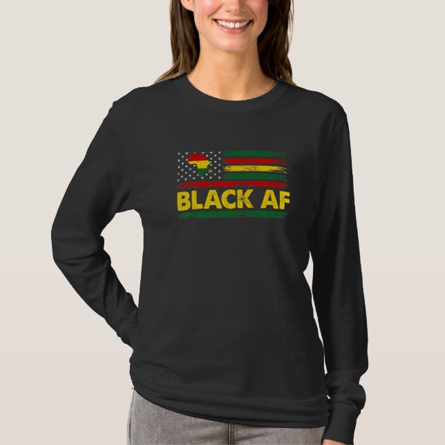 T-shirt Noir Af Noir Mois de l'histoire Drapeau afro-améri (Devant)