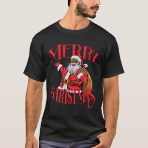 T-shirt Noir-Africain Père Noël T Shi