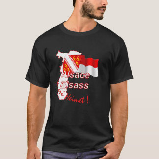 T-shirt noir "Alsace Elsass unsri Heimet"