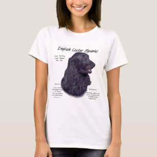 T-shirt Noir anglais Cocker Histoire espagnole