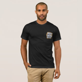 T-shirt noir avec du texte écrit dessus