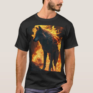 t-shirt noir avec loup