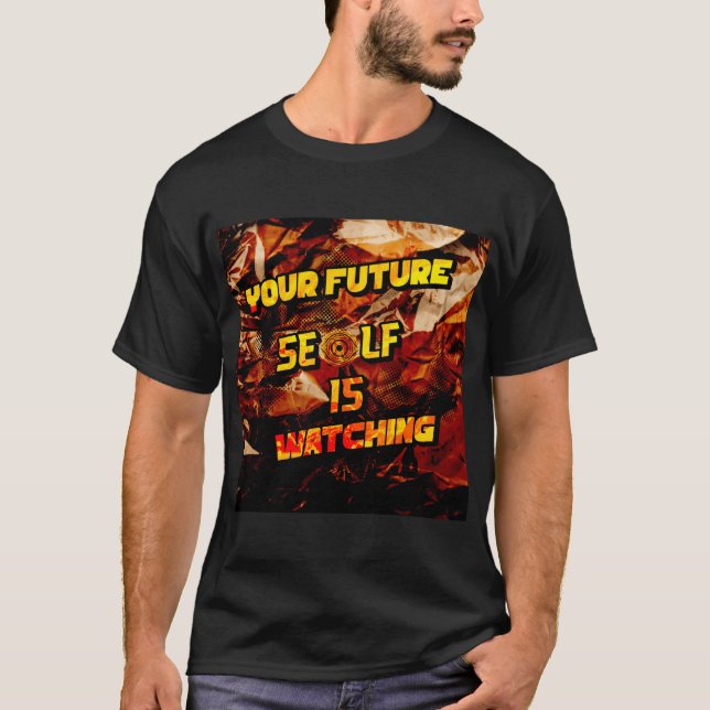 T-shirt noir avec slogans (Devant)