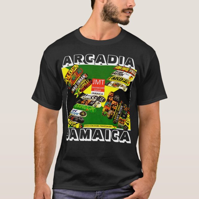 T-shirt noir basique ARCADIA JAMAICA (Devant)