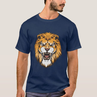 T-shirt noir basique Lion rugissant