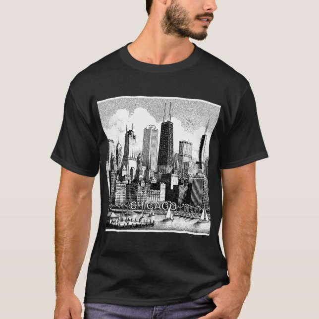 T-shirt noir blanc (Devant)