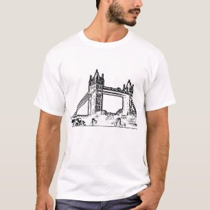 T-shirt Noir blanc de pont de l'Angleterre Londres le