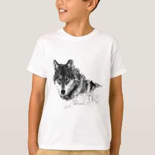 T-shirt Noir Blanc Inspiration Wolf Eyes