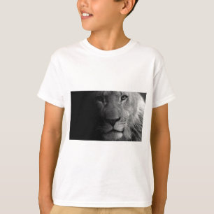 T-shirt Noir Blanc Motivation Leadership Lion Portrait
