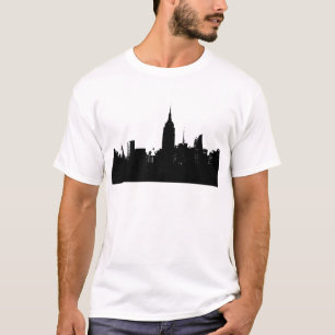 T-shirt Noir blanc New York Silhouette