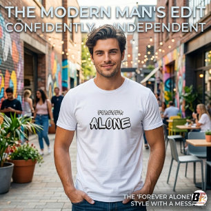 T-shirt Noir Blanc Simple Seul Pour Toujours Texte