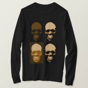 T-shirt Noir Brown Pop Art Retro Stylish Crâne