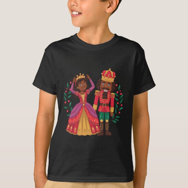 T-shirt Noir Casse-Noir Plum Fée Kwanzaa Africaine (Devant)