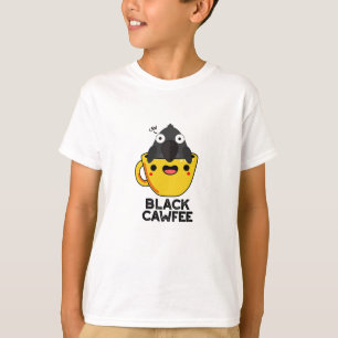 T-shirt Noir Cawfee Funny Crow Coffee Pun de café