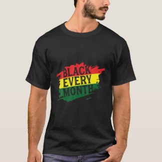 T-shirt Noir chaque mois Afrique Noir Histoire Mois Afro