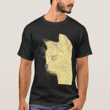 T-shirt noir chat sauvage