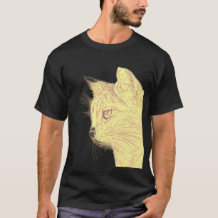 T-shirt noir chat sauvage