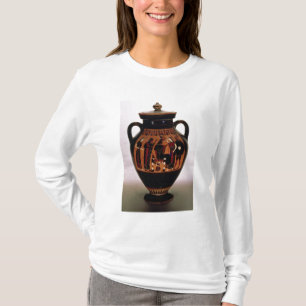 T-shirt Noir-chiffre amphora de grenier dépeignant la