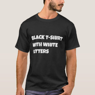 T-shirt noir classique avec lettres blanches