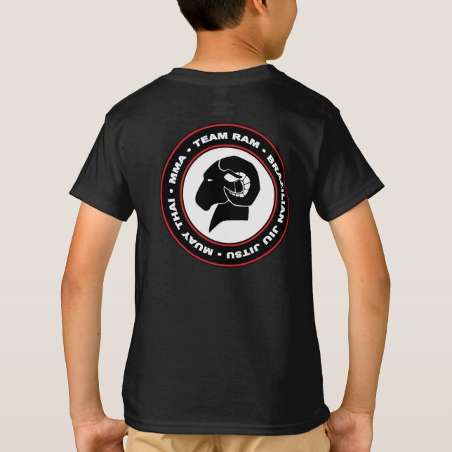 T-shirt noir classique de Hanes RAM des enfants (Dos)