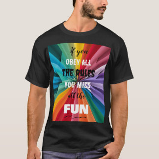 T-shirt noir couleur fun