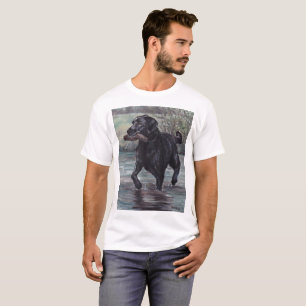 T-shirt noir d'art de chien de labrador retriever